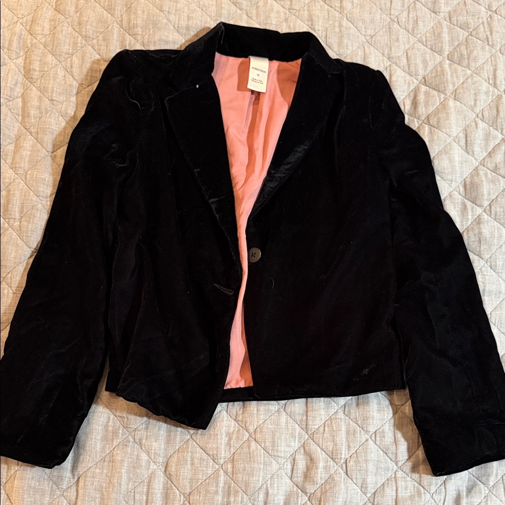 Nordstrom Black Velvet Kids Blazer